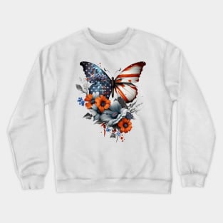 4th of July Floral Butterfly lover Crewneck Sweatshirt